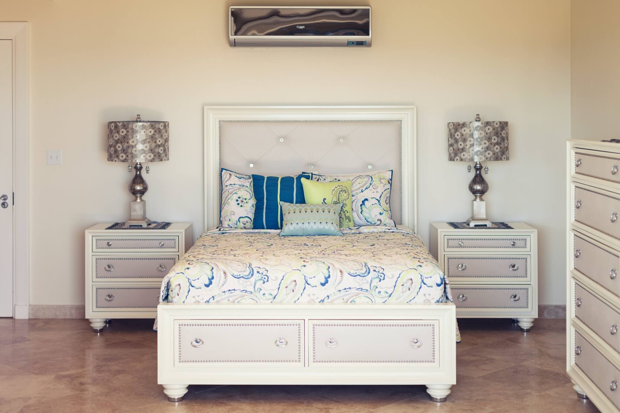 Monkey Hill at Sugar Hill bedroom with paisley sheets